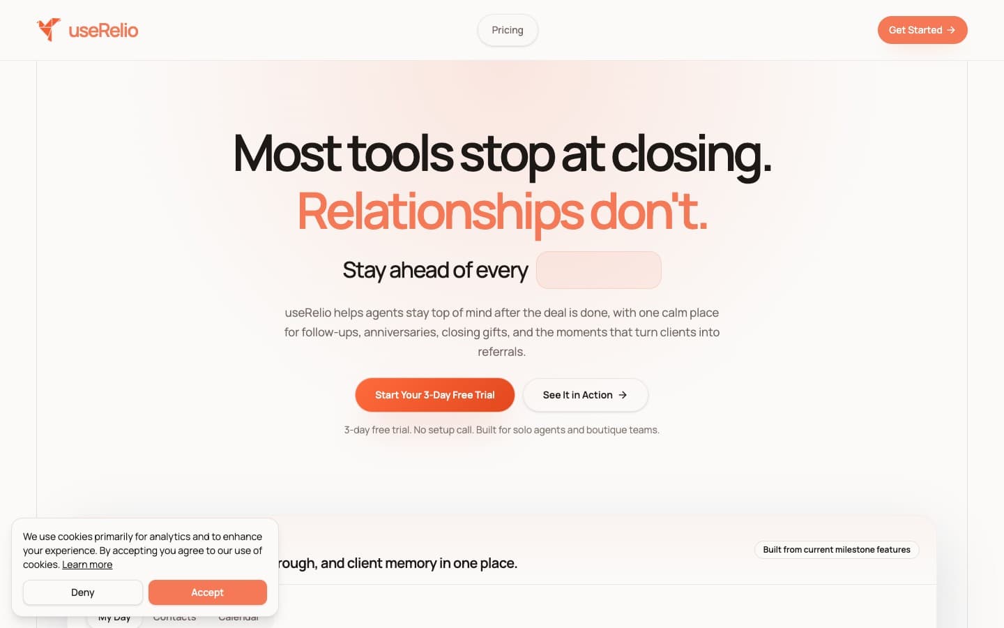 Userelio real estate CRM website